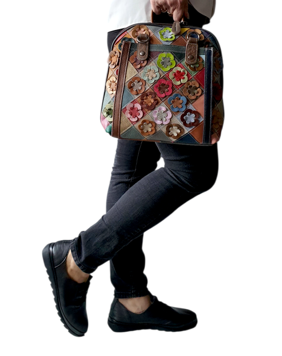 Rucsac Dama Piele Naturala Multicolor Adena G04632 [6]