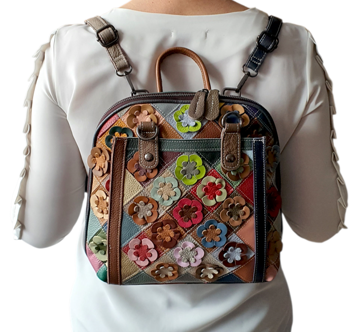 Rucsac Dama Piele Naturala Multicolor Adena G04632 [7]