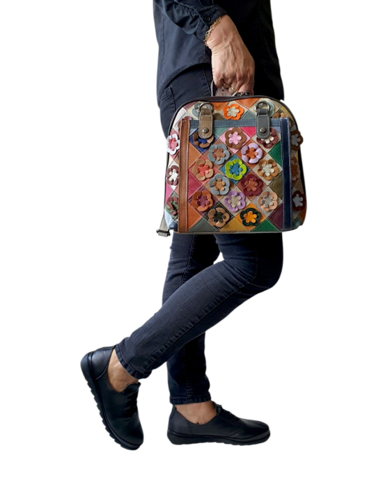 Rucsac Dama Piele Naturala Multicolor Adena G04826 [6]