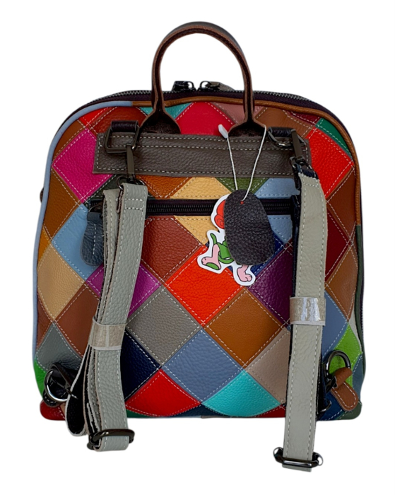 Rucsac Dama Piele Naturala Multicolor Adena G04826 [4]