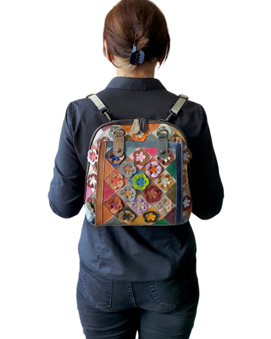 Rucsac Dama Piele Naturala Multicolor Adena G04826 [7]