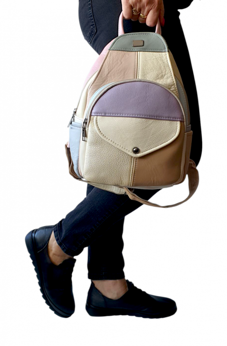 Rucsac Dama Piele Naturala Multicolor Bulma G04237 [6]