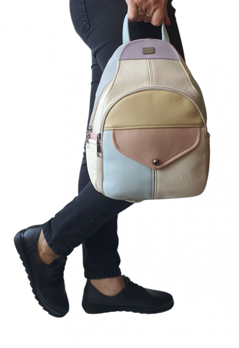 Rucsac Dama Piele Naturala Multicolor Bulma G04242 [6]