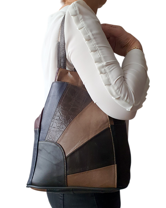 Rucsac Dama Piele Naturala Multicolor Clarisa G04622 [6]