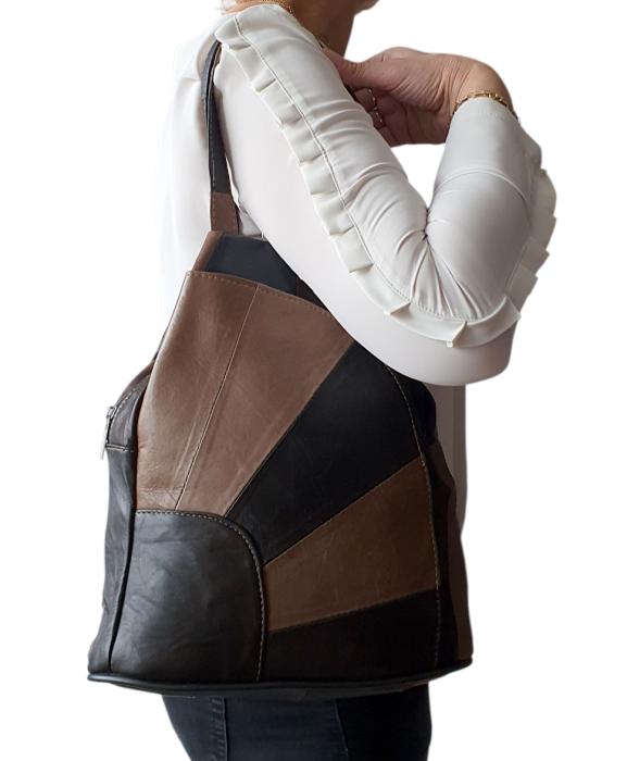 Rucsac Dama Piele Naturala Multicolor Clarisa G04623 [6]