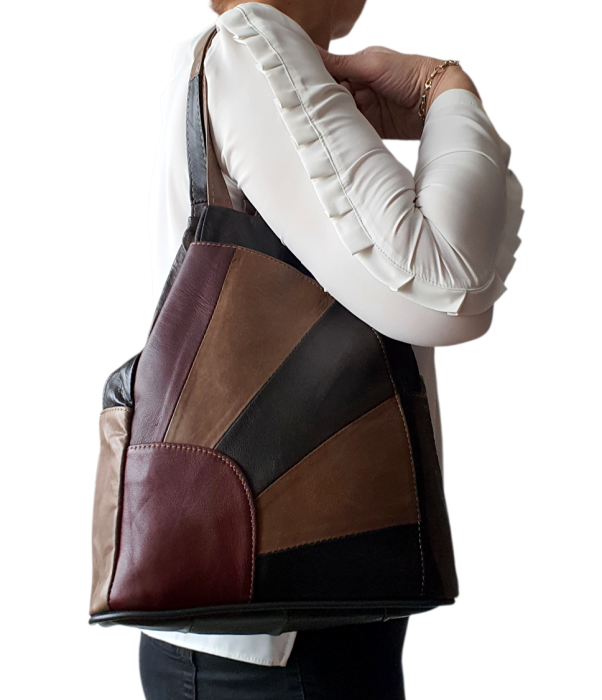 Rucsac Dama Piele Naturala Multicolor Clarisa G04624 [6]