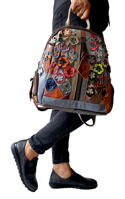 Rucsac Dama Piele Naturala Multicolor Floris G03801 [6]