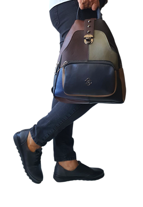 Rucsac Dama Piele Naturala Multicolor Hema G04476 [6]