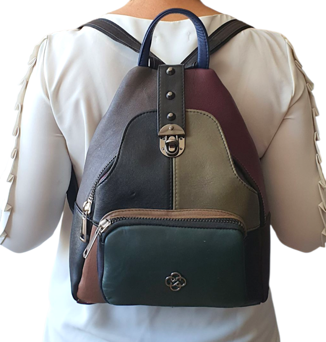 Rucsac Dama Piele Naturala Multicolor Hema G04477 [7]
