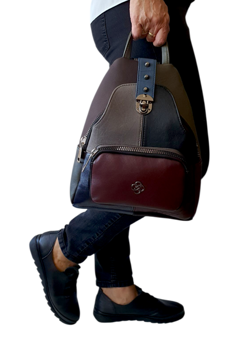 Rucsac Dama Piele Naturala Multicolor Hema G04529 [5]