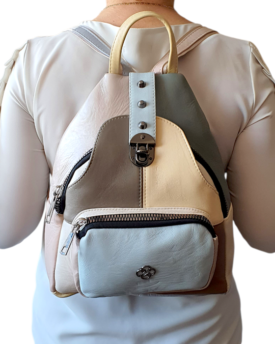 Rucsac Dama Piele Naturala Multicolor Hema G04696 [6]