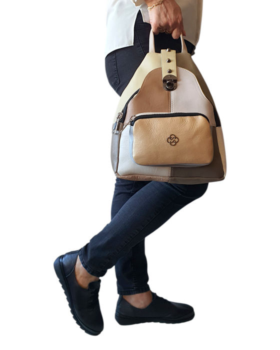 Rucsac Dama Piele Naturala Multicolor Hema G04699 [6]