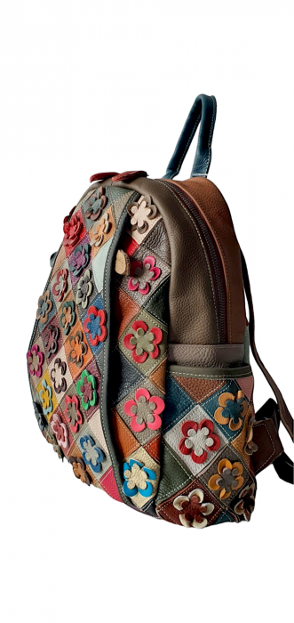 Rucsac Dama Piele Naturala Multicolor Ilaria G03507 [3]
