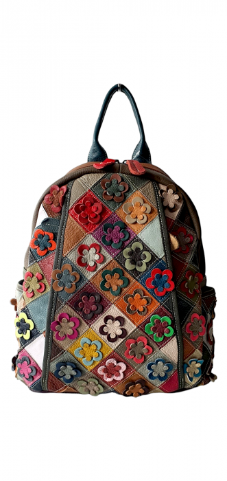 Rucsac Dama Piele Naturala Multicolor Ilaria G03507 [1]