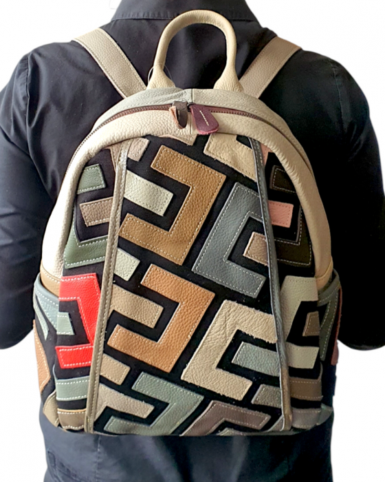 Rucsac Dama Piele Naturala Multicolor Ilaria G03998 [7]