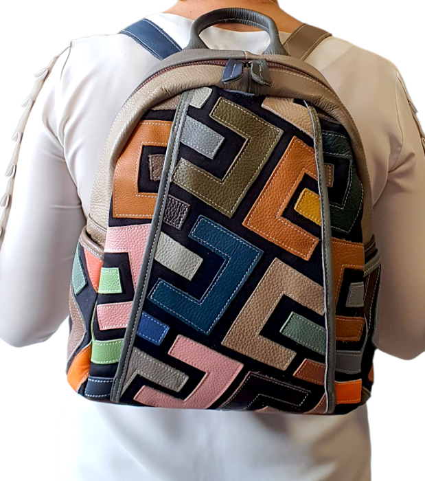 Rucsac Dama Piele Naturala Multicolor Ilaria G04557 [7]