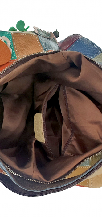 Rucsac Dama Piele Naturala Multicolor Jetla G03510 [5]