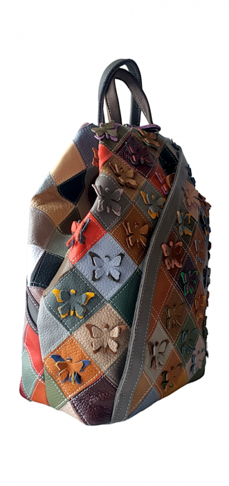 Rucsac Dama Piele Naturala Multicolor Jetla G03510 [2]