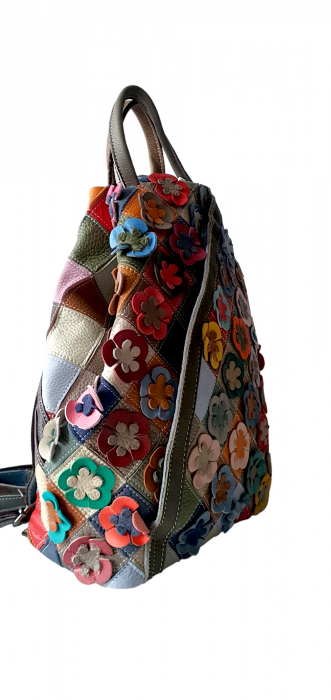 Rucsac Dama Piele Naturala Multicolor Jetla G03703 [2]