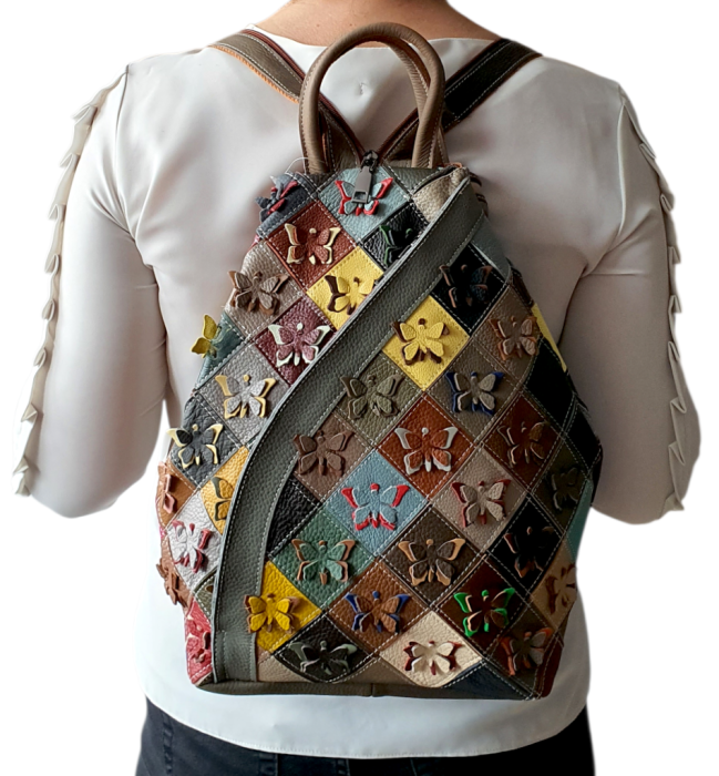 Rucsac Dama Piele Naturala Multicolor Jetla G04633 [7]