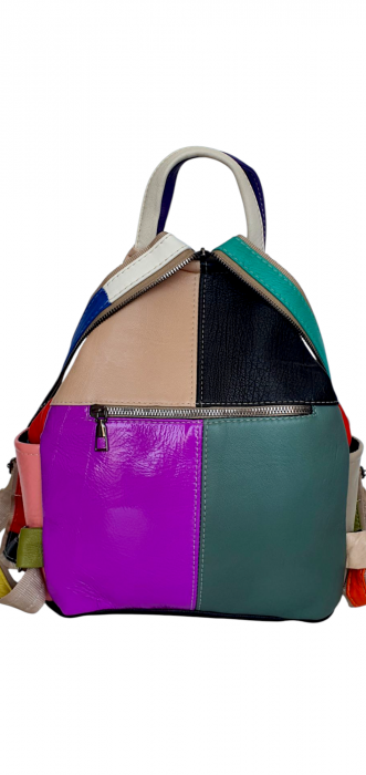 Rucsac Dama Piele Naturala Multicolor Jetmira G04398 [4]
