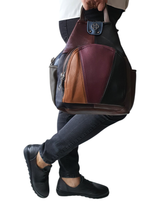 Rucsac Dama Piele Naturala Multicolor Jetmira G04599 [6]