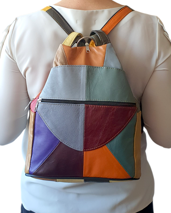 Rucsac Dama Piele Naturala Multicolor Lili G04689 [7]