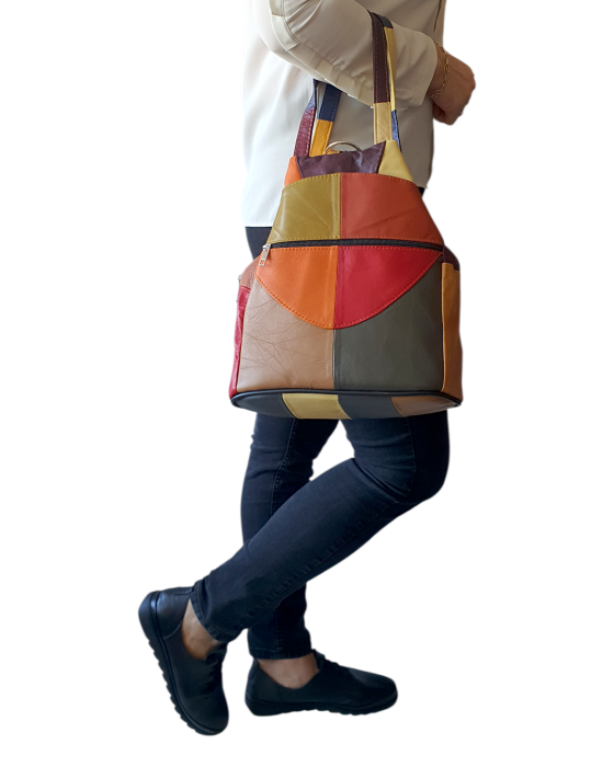 Rucsac Dama Piele Naturala Multicolor Lili G04690 [6]