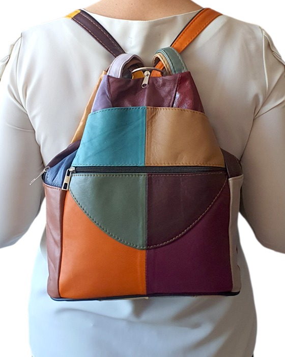 Rucsac Dama Piele Naturala Multicolor Lili G04692 [7]