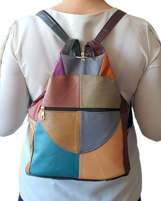 Rucsac Dama Piele Naturala Multicolor Lili G04695 [7]