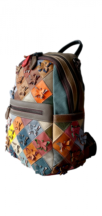 Rucsac Dama Piele Naturala Multicolor Lizy G03810 [3]