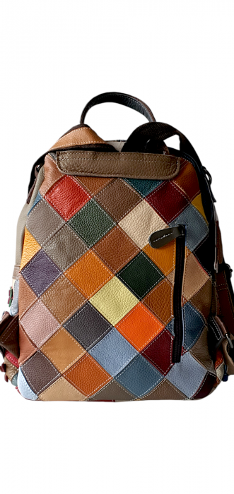 Rucsac Dama Piele Naturala Multicolor Lizy G03810 [4]