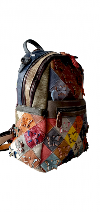 Rucsac Dama Piele Naturala Multicolor Lizy G03810 [2]