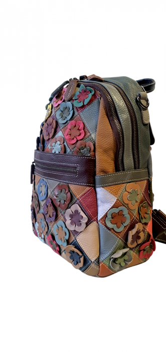 Rucsac Dama Piele Naturala Multicolor Lizy G04094 [3]