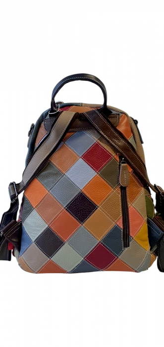 Rucsac Dama Piele Naturala Multicolor Lizy G04094 [4]