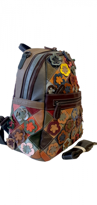 Rucsac Dama Piele Naturala Multicolor Lizy G04094 [2]