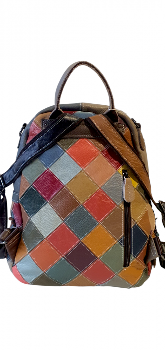 Rucsac Dama Piele Naturala Multicolor Lizy G04098 [4]