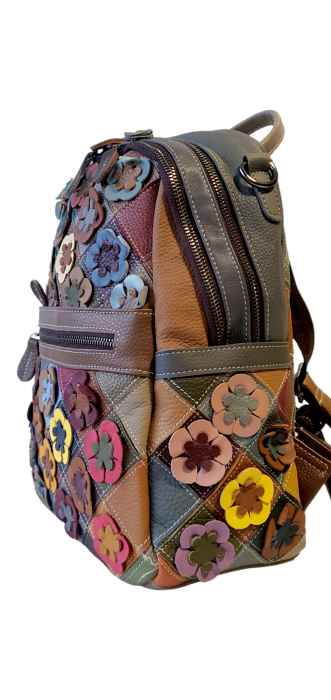 Rucsac Dama Piele Naturala Multicolor Lizy G04098 [3]
