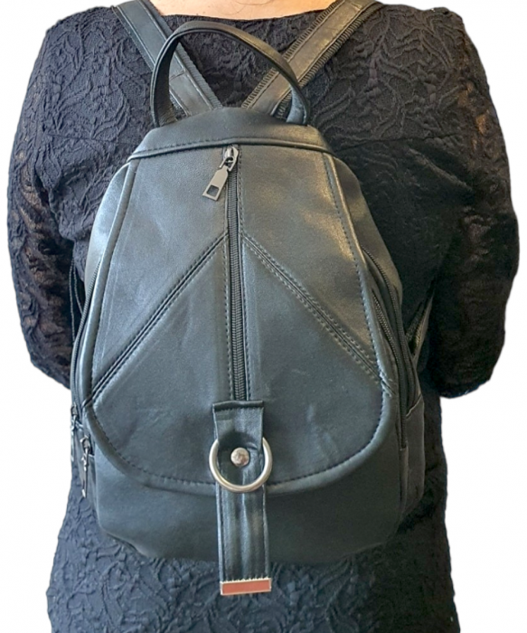 Rucsac Dama Piele Naturala Negru Margareta G03198 [8]