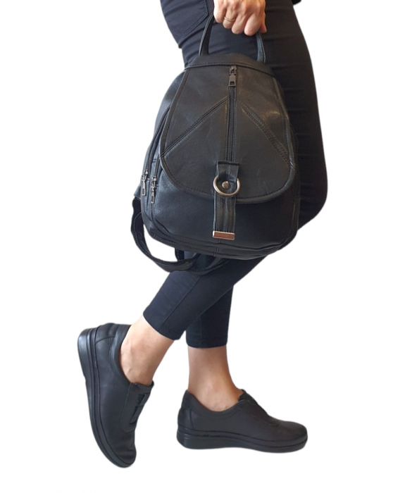 Rucsac Dama Piele Naturala Negru Margareta G03198 [6]