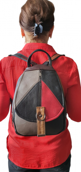 Rucsac Dama Piele Naturala Multicolor Margareta G04112 [4]