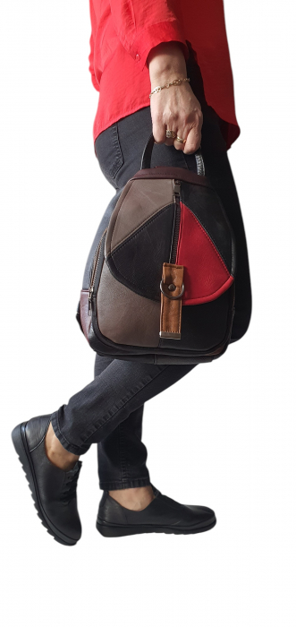 Rucsac Dama Piele Naturala Multicolor Margareta G04112 [5]