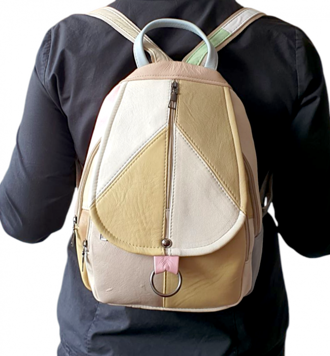 Rucsac Dama Piele Naturala Multicolor Margareta G04230 [8]