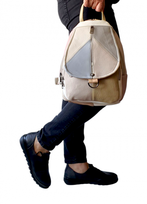 Rucsac Dama Piele Naturala Multicolor Margareta G04297 [7]