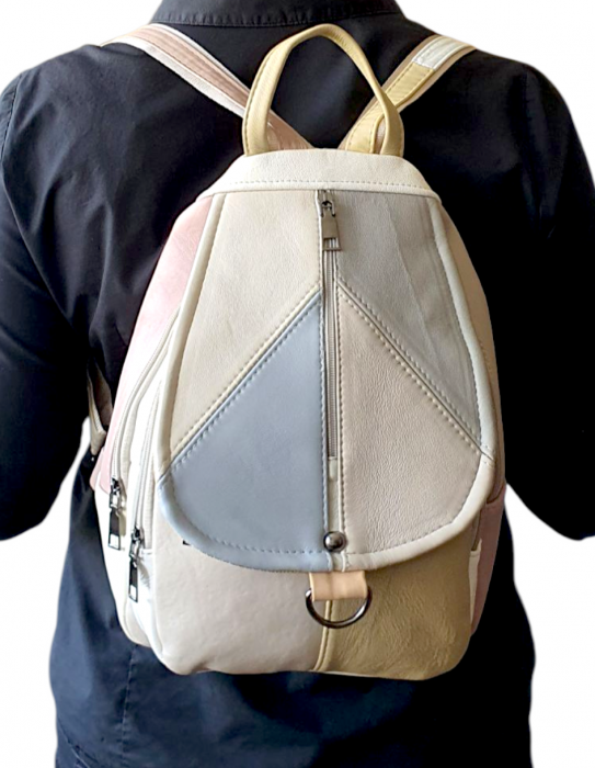 Rucsac Dama Piele Naturala Multicolor Margareta G04297 [8]