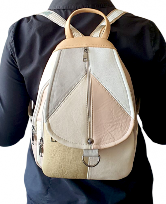 Rucsac Dama Piele Naturala Multicolor Margareta G04298 [8]
