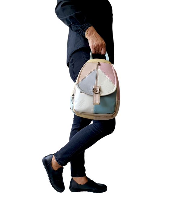 Rucsac Dama Piele Naturala Multicolor Margareta G04799 [6]