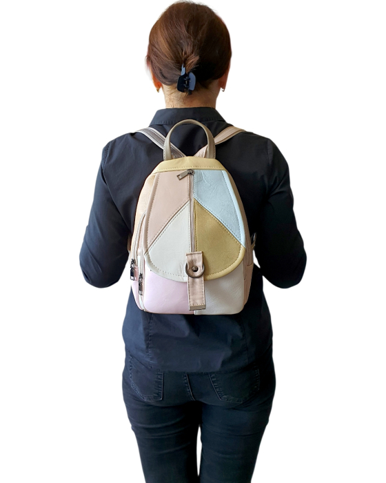 Rucsac Dama Piele Naturala Multicolor Margareta G04800 [6]