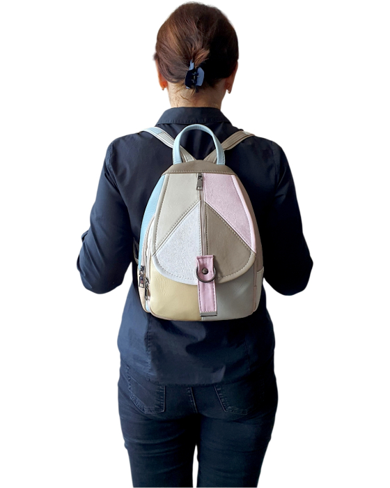 Rucsac Dama Piele Naturala Multicolor Margareta G04801 [7]