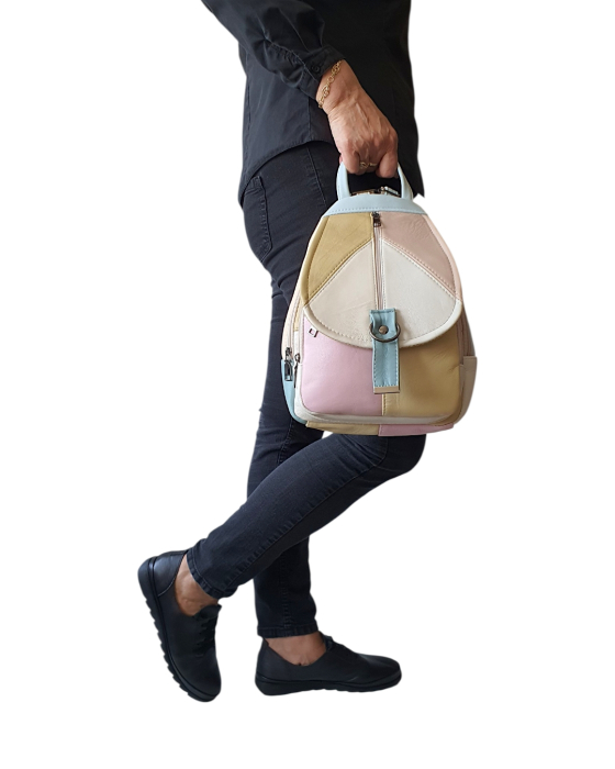 Rucsac Dama Piele Naturala Multicolor Margareta G04803 [6]